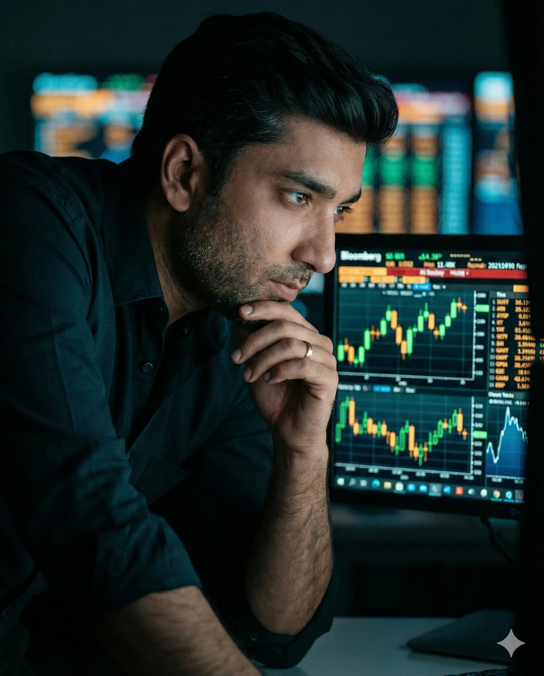 Parth analyzing Bloomberg terminal — Discovery phase